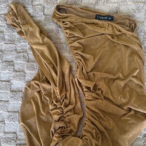 Lioness Gold Ruched Dress